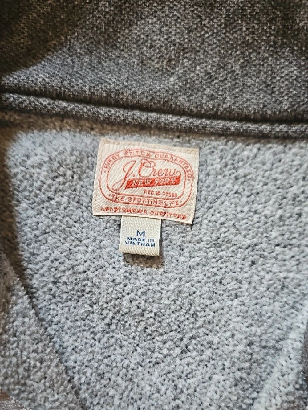 J. Crew Men's Gray Half-Zip Sweater Jacket